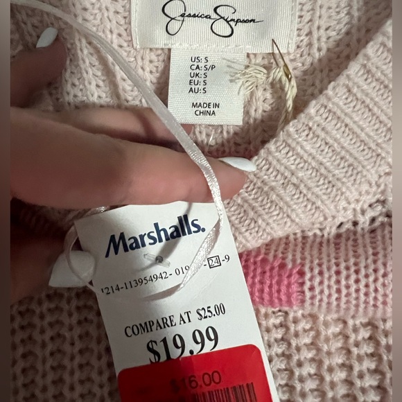 Sweater with hearts. Brand new. - Picture 2 of 2